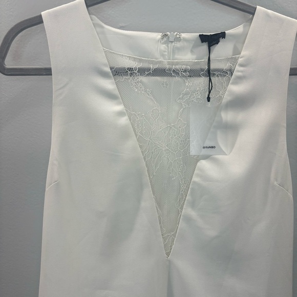 NBD x Revolve White Lace Sheath Dress Size Small NWT Plunge Bridal, Bachelorette - Picture 6 of 15